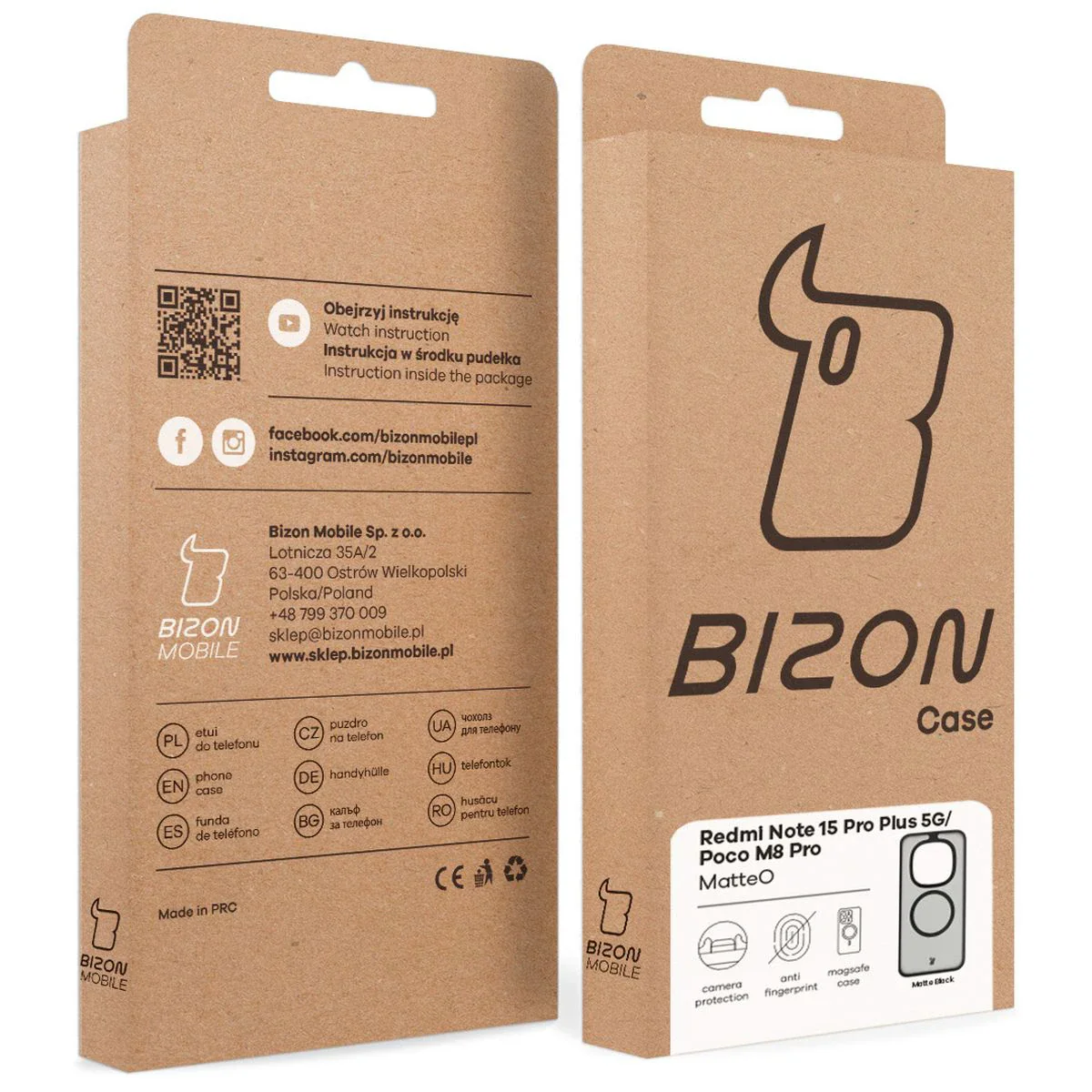 Handyhülle mit Magnetring für Xiaomi Redmi Note 15 Pro Plus 5G / Poco M8 Pro, Bizon Case MatteO, Getönt-Schwarz - Image 8