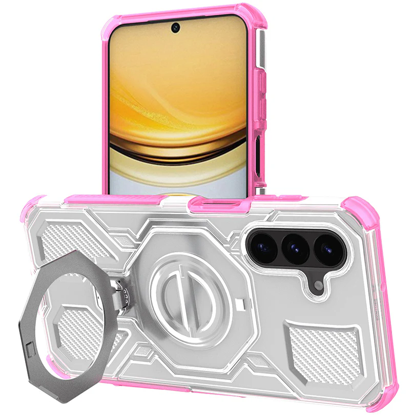 Handyhülle mit Ring für Galaxy A57 5G, Techsuit Carbon Shield Pro, Durchscheinend-Rosa - Image 2