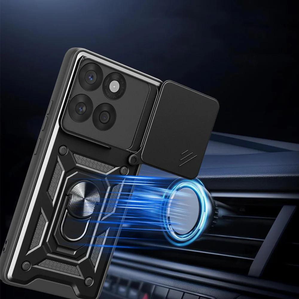 Handyhülle mit Ring für Motorola Edge 60 Fusion, Tech-Protect Camshield Pro, Schwarz - Image 3