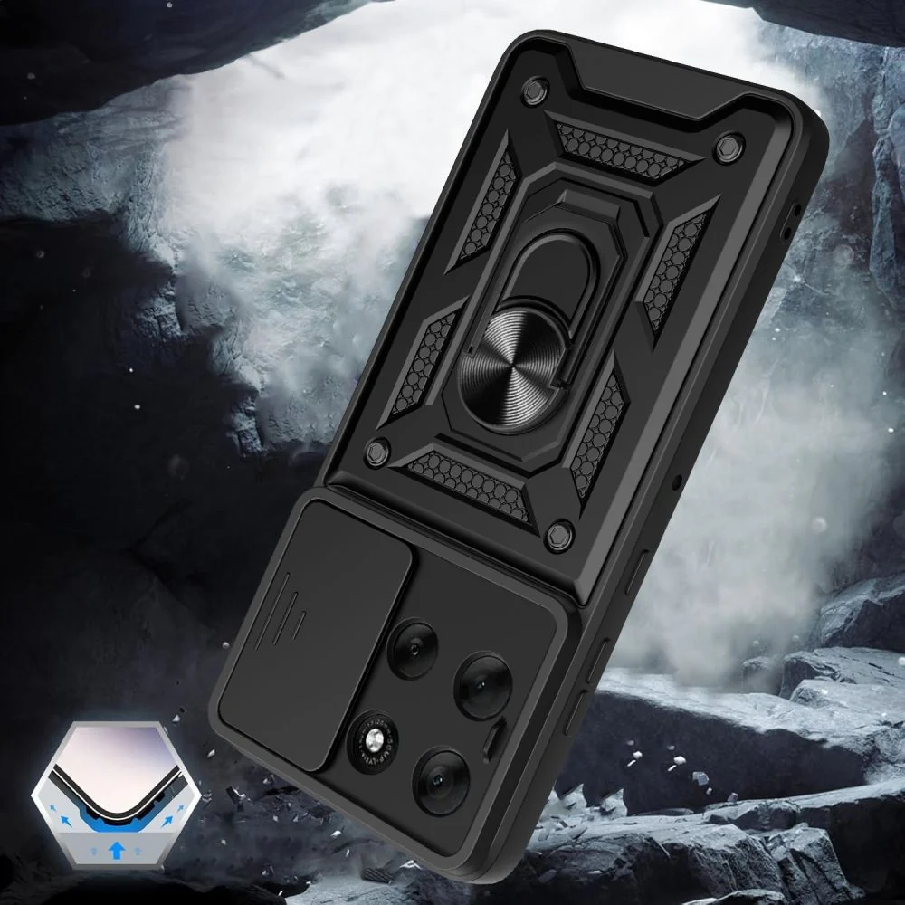 Handyhülle mit Ring für Motorola Moto G86 5G, Tech-Protect Camshield Pro, Schwarz - Image 3