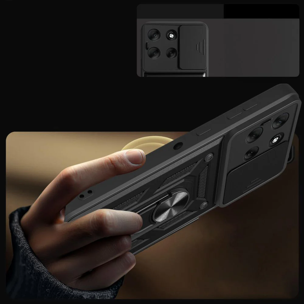 Handyhülle mit Ring für Motorola Moto G86 5G, Tech-Protect Camshield Pro, Schwarz - Image 4