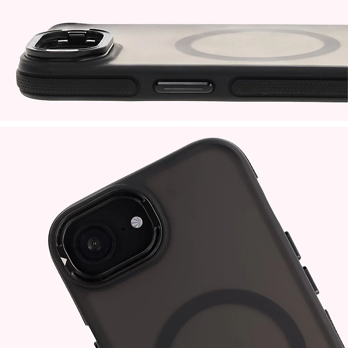 Handyhülle mit Ständer und Magnetring für iPhone 17e / 16e, Bizon Case Eclipse, Getönte mit schwarzem Rahmen - Image 5