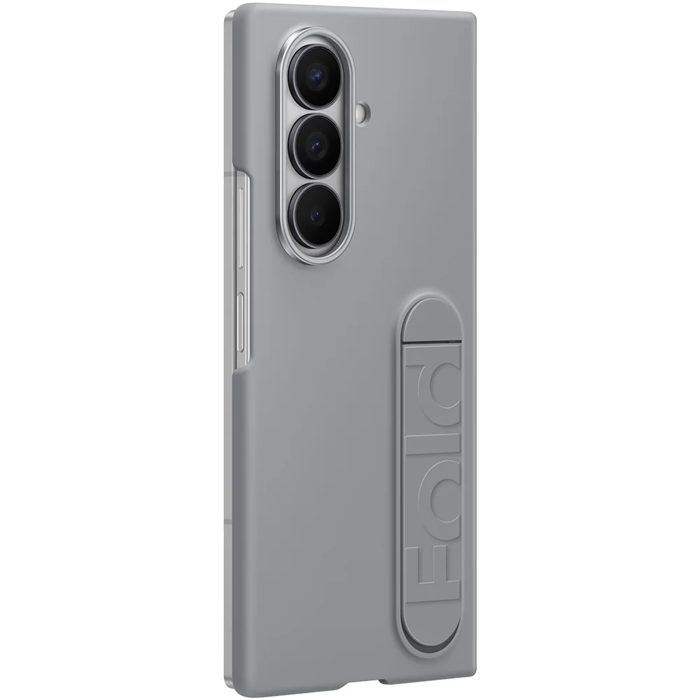 Handyhülle mit Standfunktion und 2x Anti-Reflexionsfolie für Galaxy Z Fold7, Samsung Silicone Case, Grau - Image 4