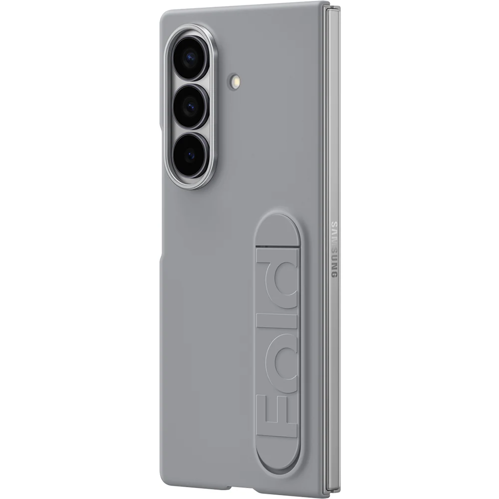 Handyhülle mit Standfunktion und 2x Anti-Reflexionsfolie für Galaxy Z Fold7, Samsung Silicone Case, Grau - Image 5