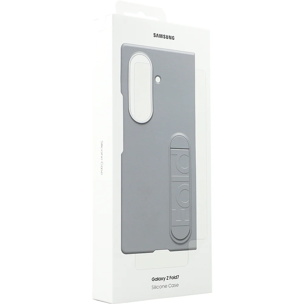 Handyhülle mit Standfunktion und 2x Anti-Reflexionsfolie für Galaxy Z Fold7, Samsung Silicone Case, Grau - Image 7