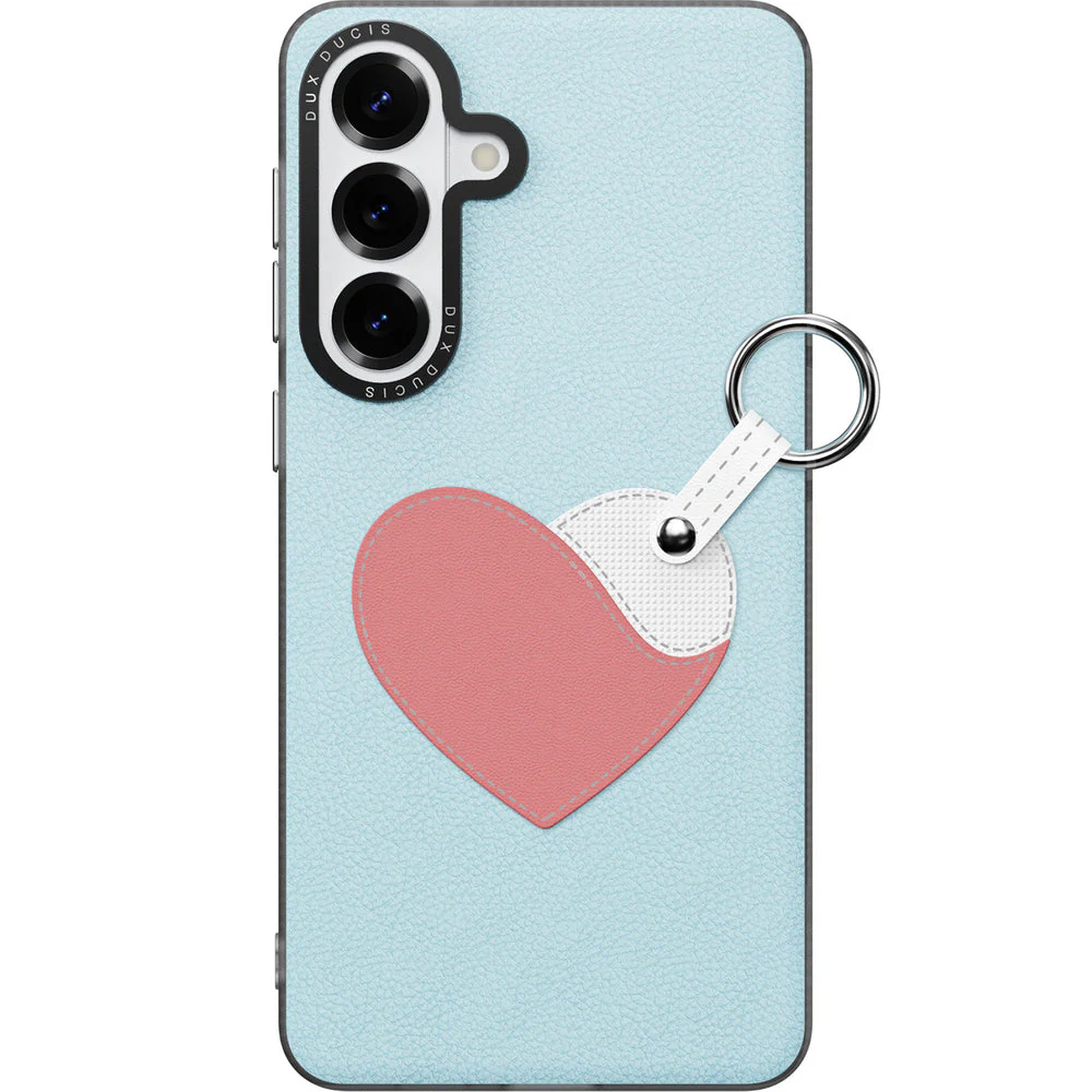 Handyhülle mit Trageband für Galaxy S26 Plus, Dux Ducis Luvy, Blau mit Rosa Herz