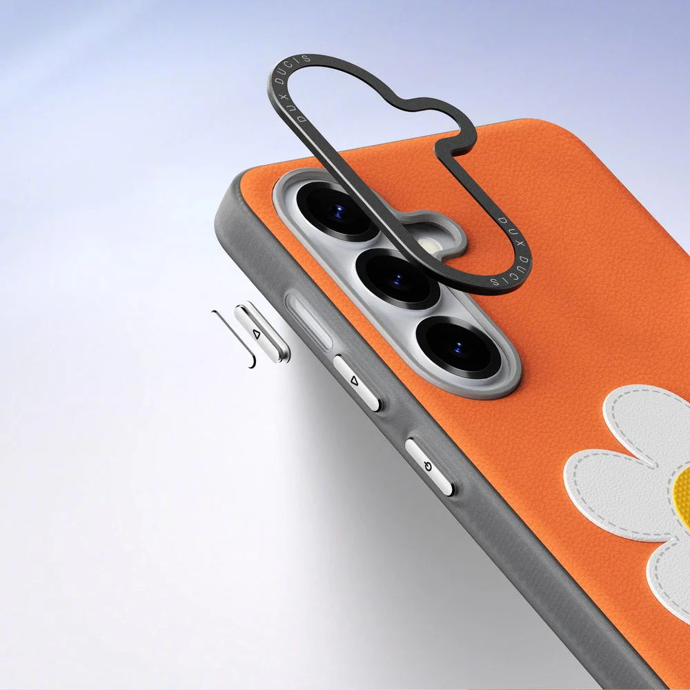 Handyhülle mit Trageband für Galaxy S26 Plus, Dux Ducis Luvy, Orange mit Gänseblümchen - Image 6