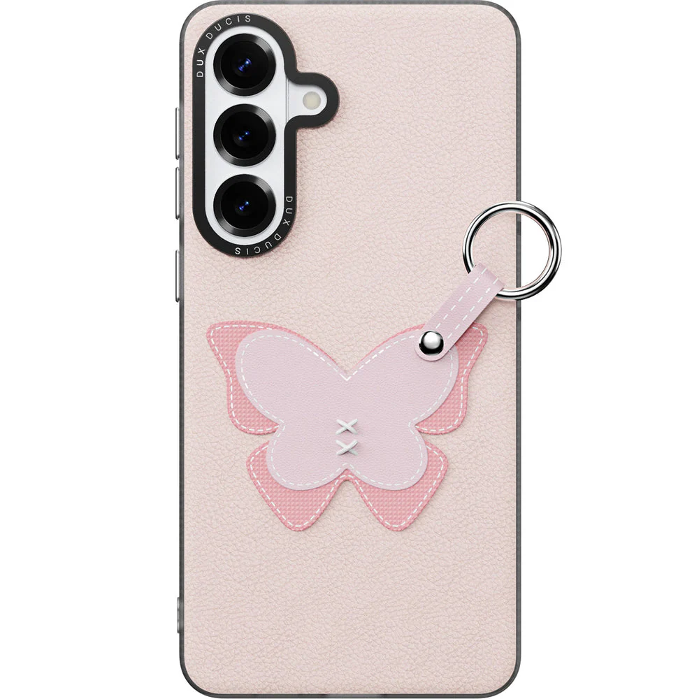 Handyhülle mit Trageband für Galaxy S26 Plus, Dux Ducis Luvy, Rosa mit Schmetterling