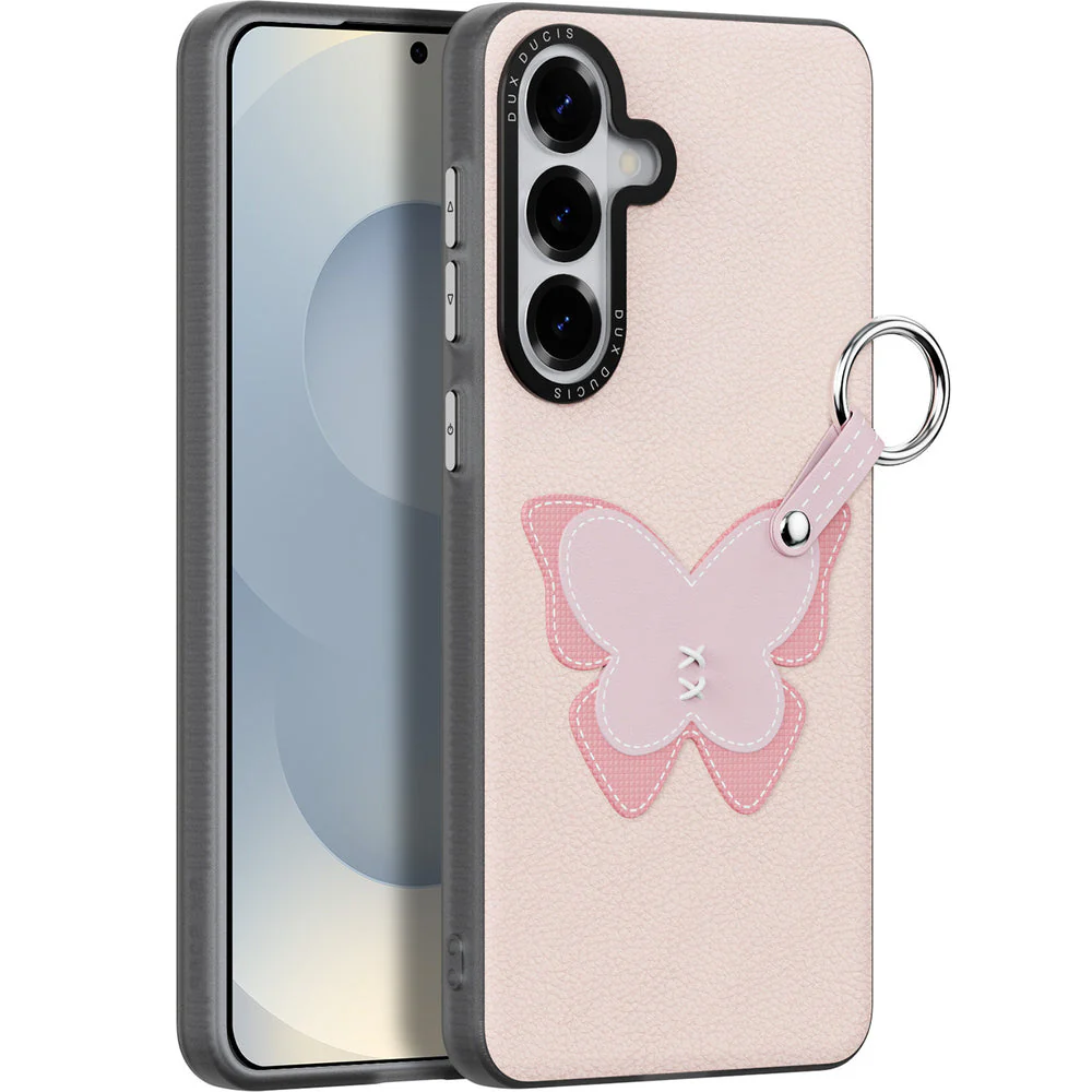 Handyhülle mit Trageband für Galaxy S26 Plus, Dux Ducis Luvy, Rosa mit Schmetterling - Image 2