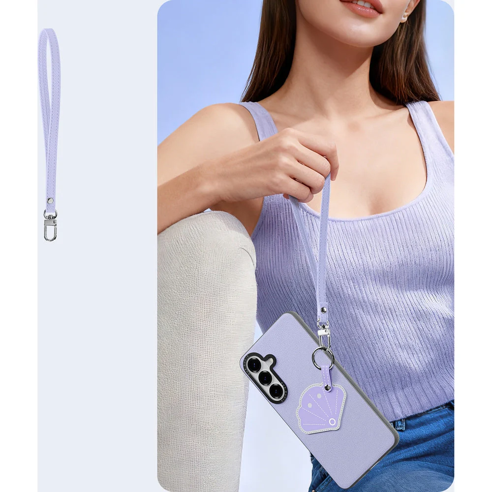 Handyhülle mit Trageband für Galaxy S26 Plus, Dux Ducis Luvy, Violett mit Muschel - Image 5