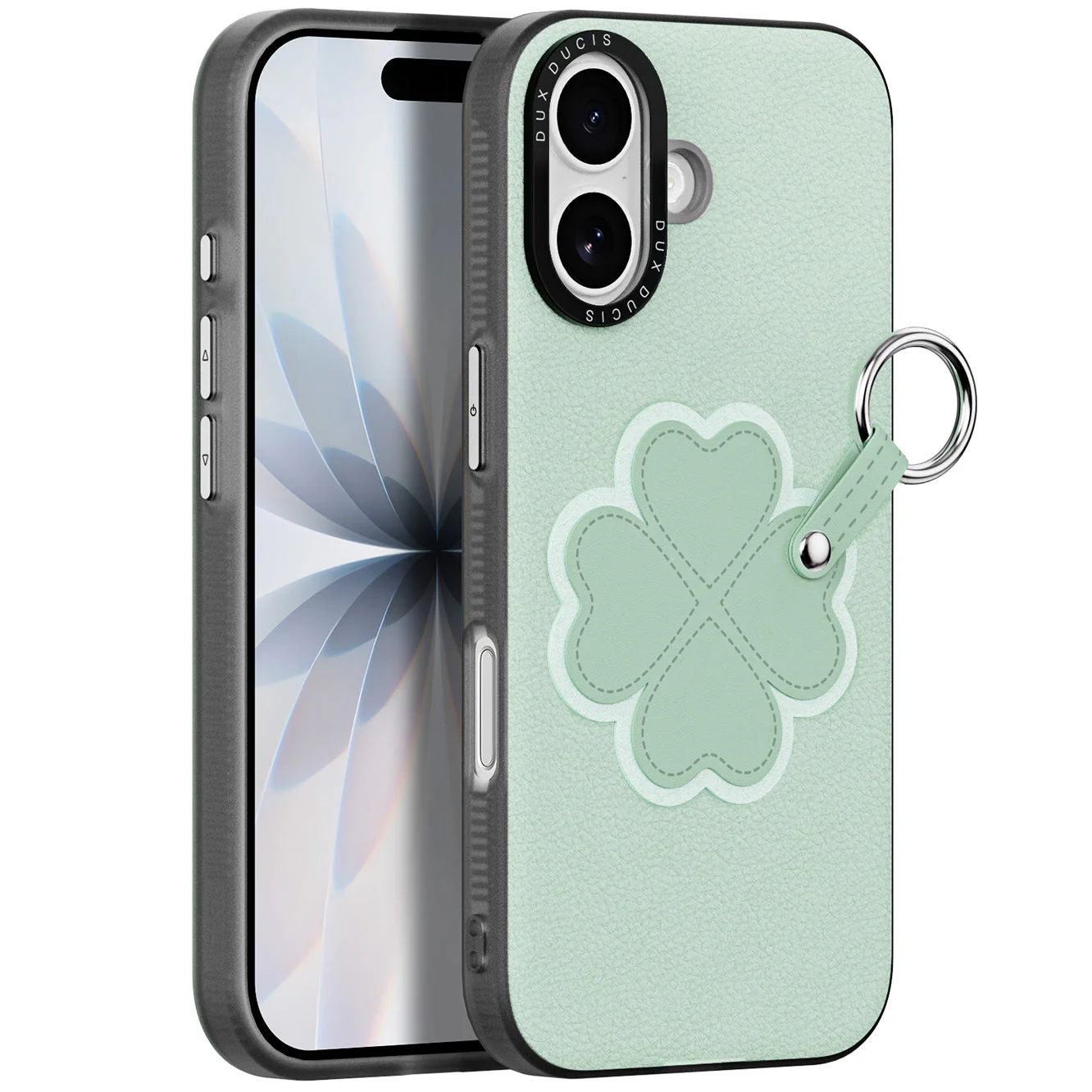 Handyhülle mit Trageband für iPhone 17, Dux Ducis Luvy, Grün mit Klee - Image 2