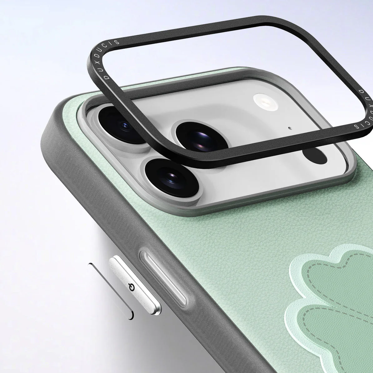 Handyhülle mit Trageband für iPhone 17 Pro, Dux Ducis Luvy, Grün mit Klee - Image 6
