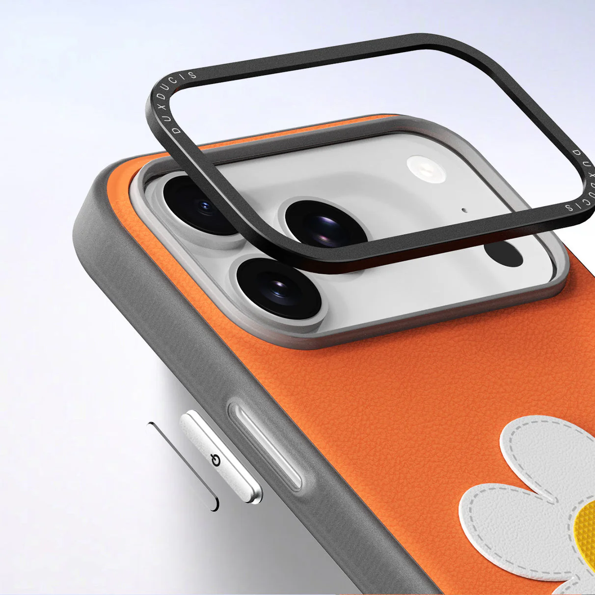 Handyhülle mit Trageband für iPhone 17 Pro Max, Dux Ducis Luvy, Orange mit Gänseblümchen - Image 6