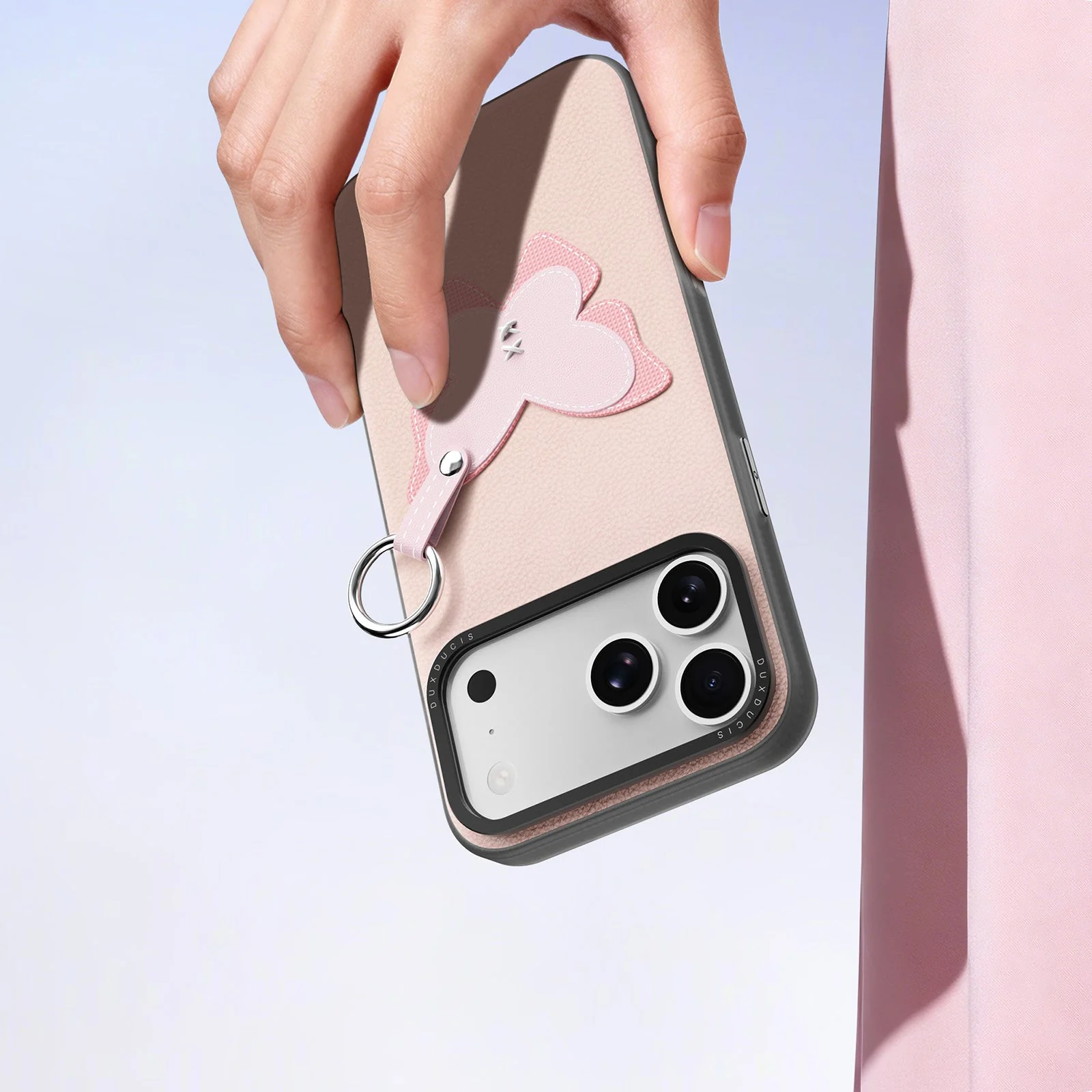 Handyhülle mit Trageband für iPhone 17 Pro Max, Dux Ducis Luvy, Rosa mit Schmetterling - Image 8