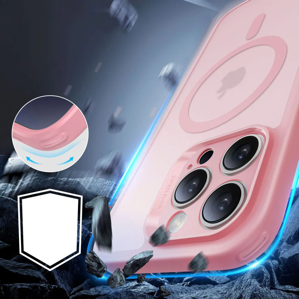 Handyhülle und Gehärtetes Glas für Bildschirm für iPhone 16 Pro Max, ESR Classic Pro Set HaloLock für MagSafe, Durchscheinend-Rosa - Image 4