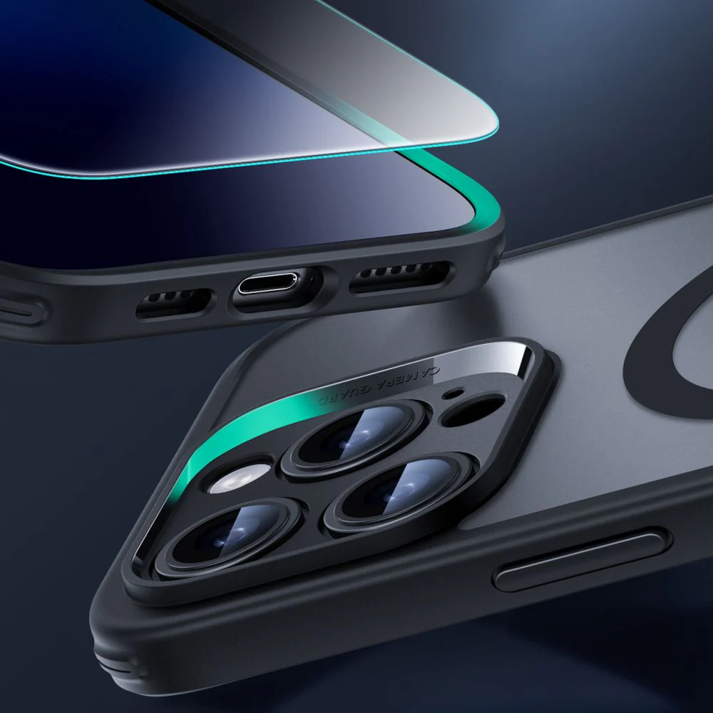 Handyhülle und Gehärtetes Glas für Bildschirm für iPhone 16 Pro Max, ESR Classic Pro Set HaloLock für MagSafe, Durchscheinend-Schwarz - Image 6