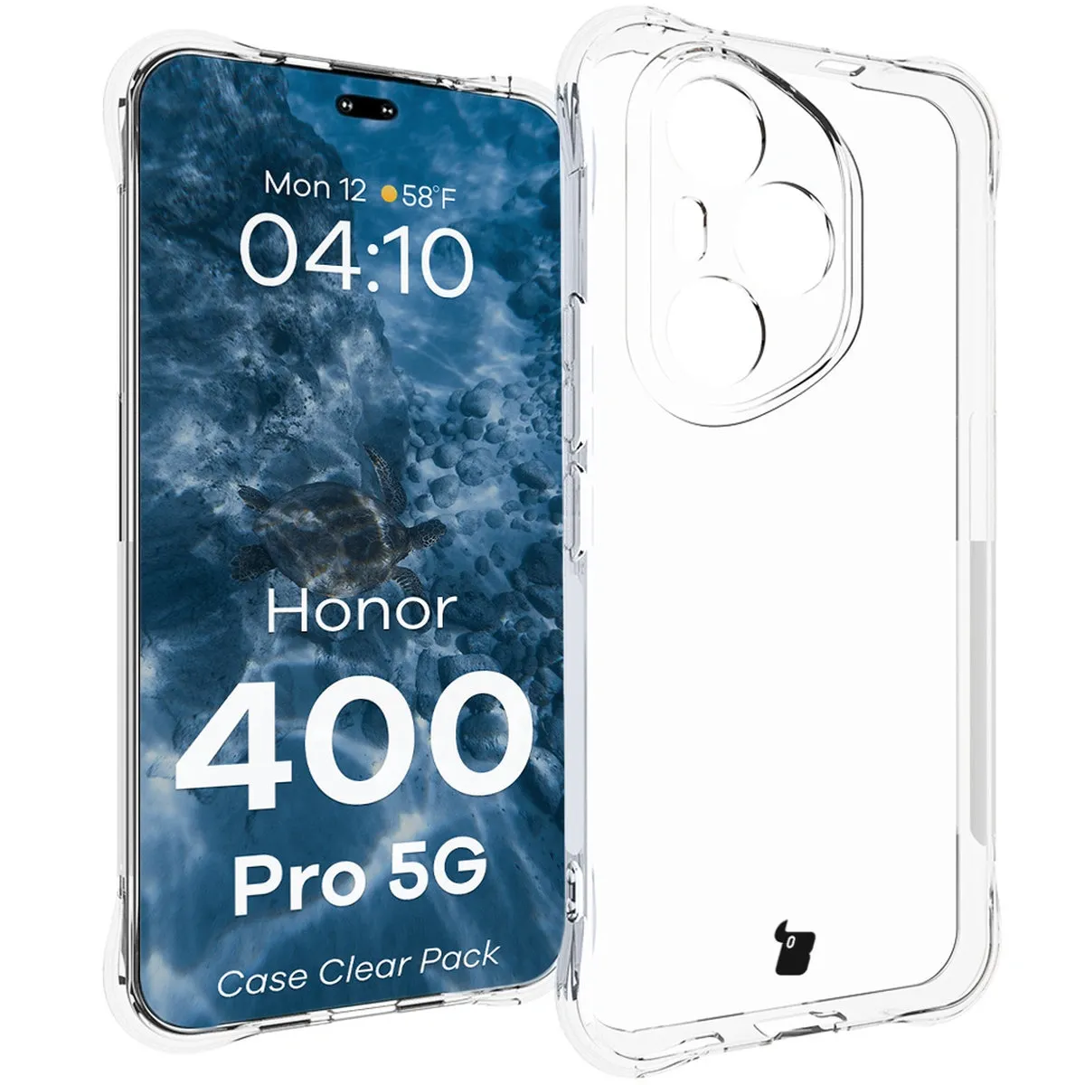 Handyhülle + 2x Folie für Honor 400 Pro, Bizon Case Clear Pack, Transparent - Image 3
