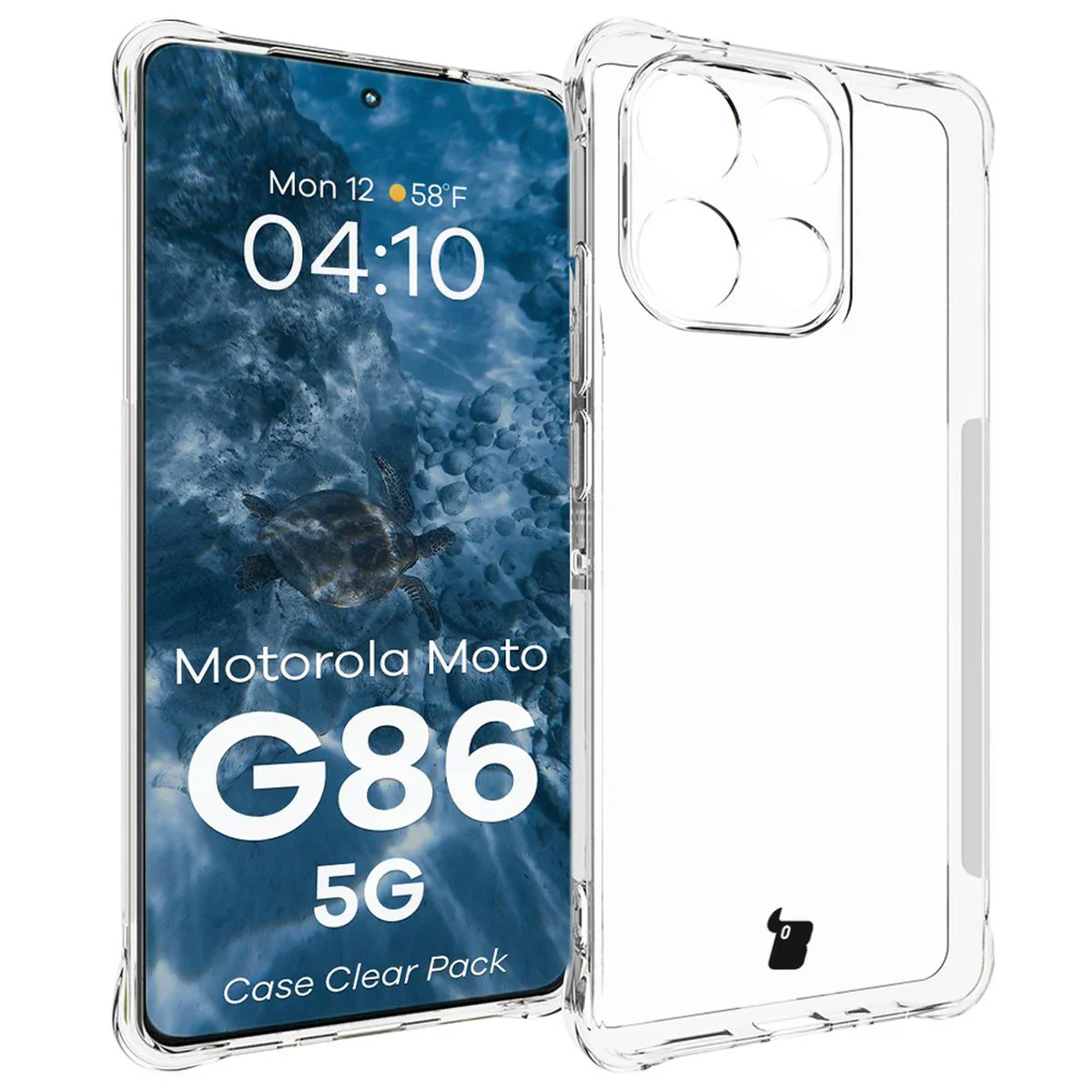 Handyhülle + 2x Folie für Motorola Moto G86 5G, Bizon Case Clear Pack, Transparent - Image 3