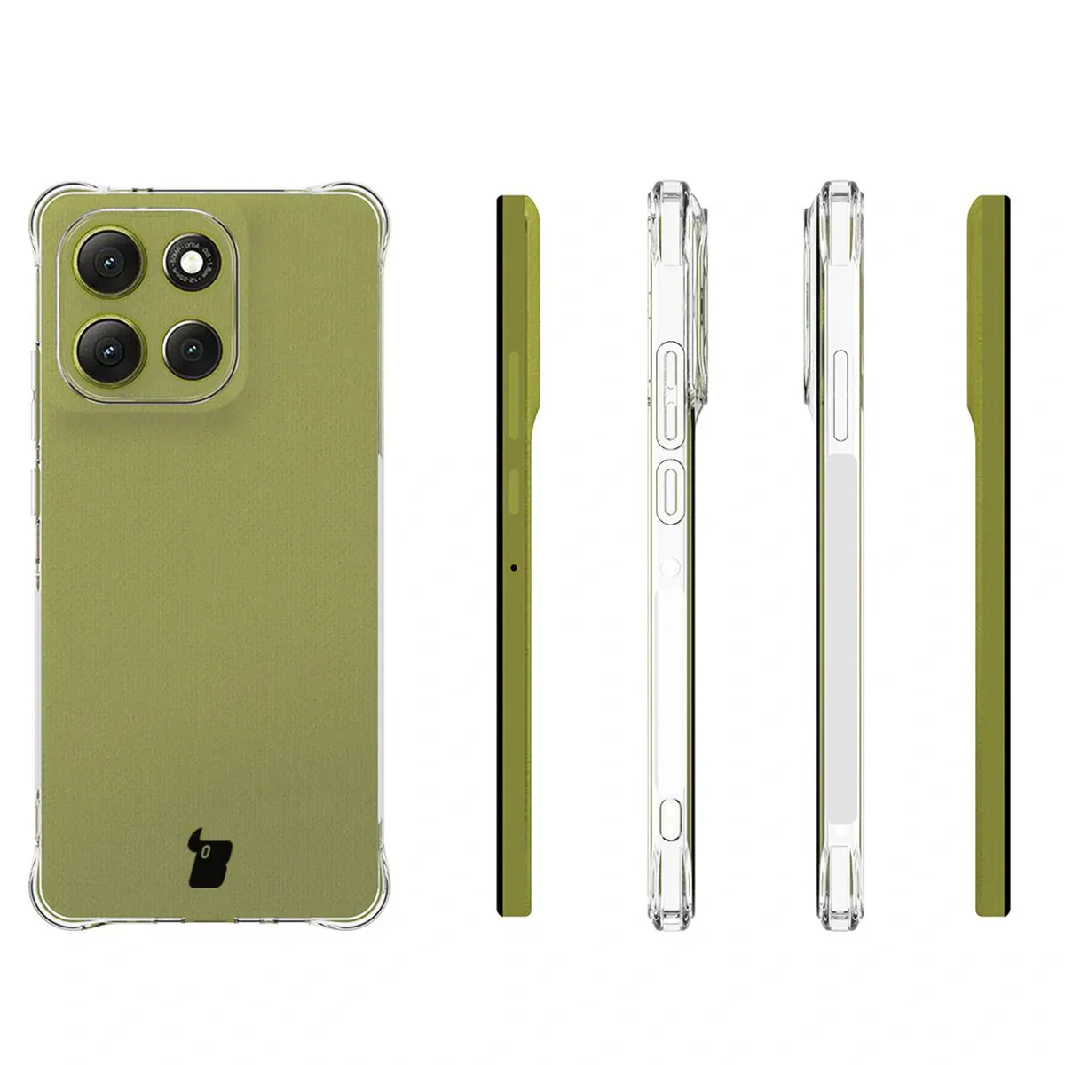 Handyhülle + 2x Folie für Motorola Moto G86 5G, Bizon Case Clear Pack, Transparent - Image 4