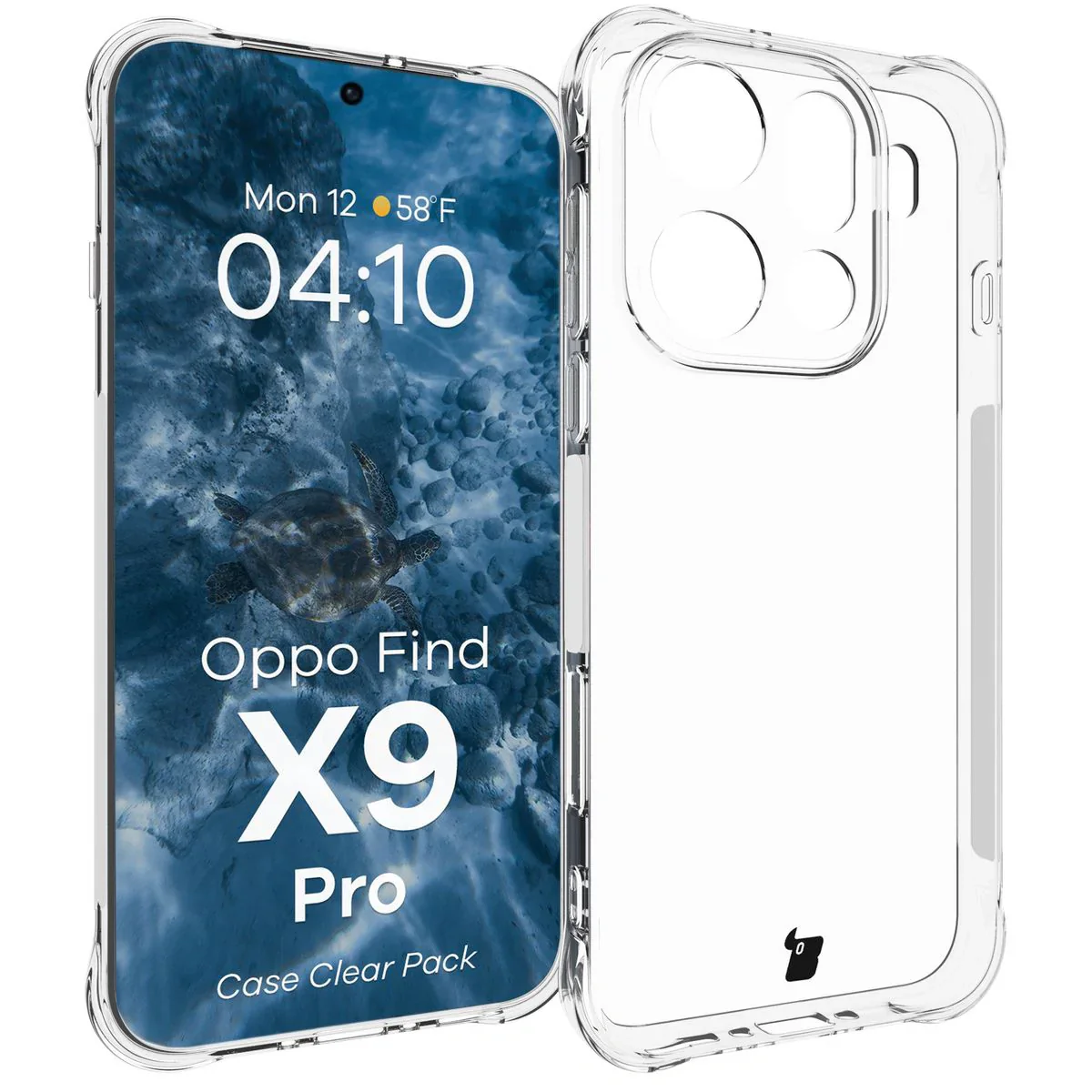 Handyhülle + 2x Folie für Oppo Find X9 Pro, Bizon Case Clear Pack, Transparent - Image 3