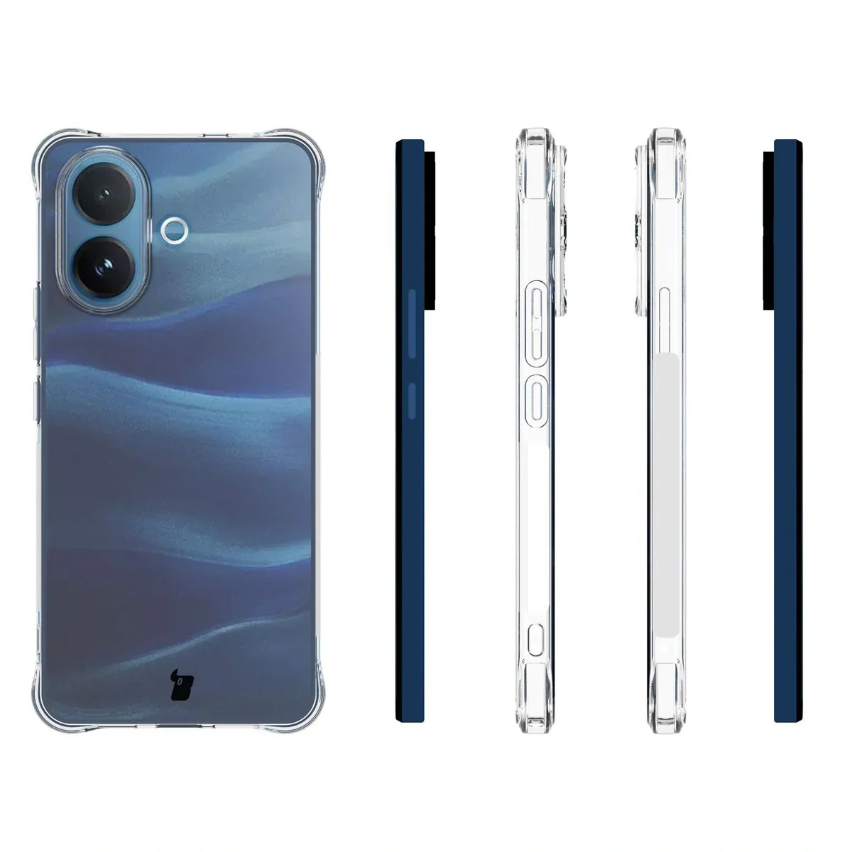 Handyhülle + 2x Folie für Vivo V60 Lite 5G, Bizon Case Clear Pack, Transparent - Image 4