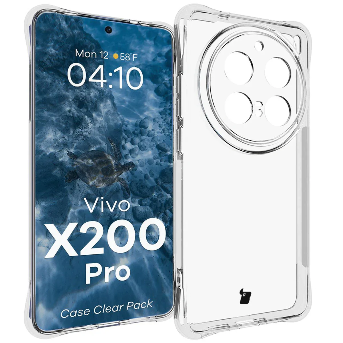 Handyhülle + 2x Folie für Vivo X200 Pro, Bizon Case Clear Pack, Transparent - Image 3