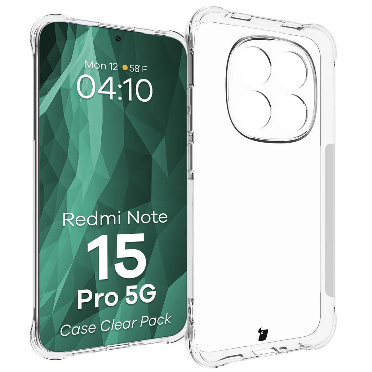 Handyhülle + 2x Folie für Xiaomi Redmi Note 15 Pro 5G, Bizon Case Clear Pack, Transparent - Image 3