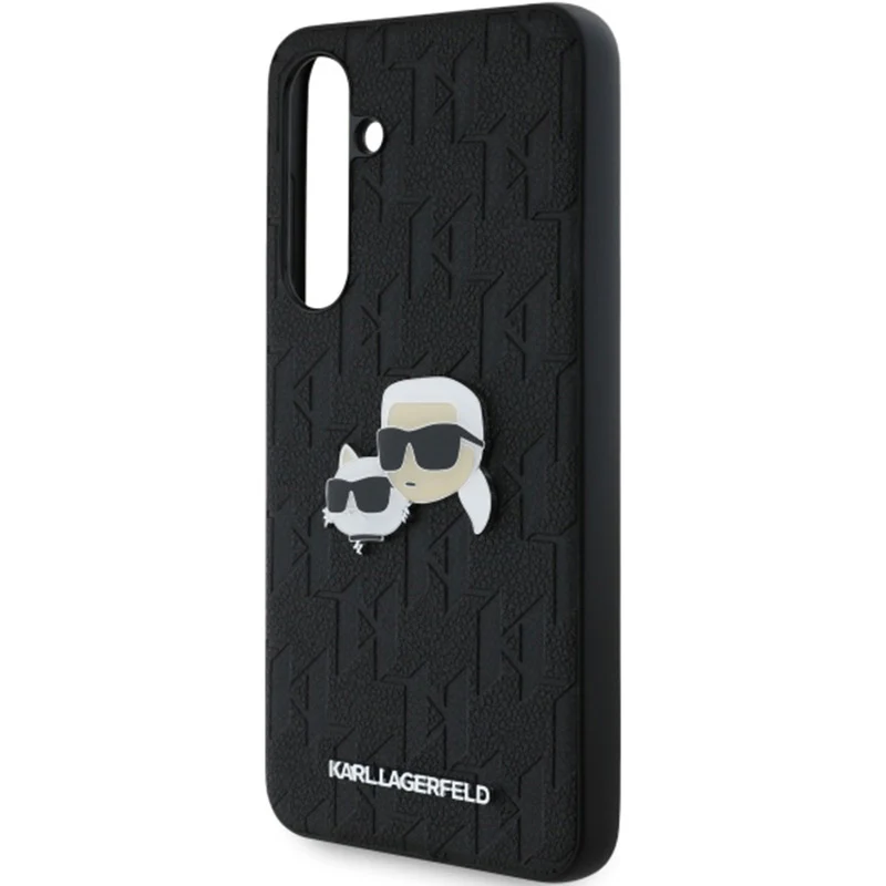 Handyhülle für Galaxy S24 FE, Karl Lagerfeld HardCase Monogram Karl and Choupette Head Pin, Schwarz - Image 4