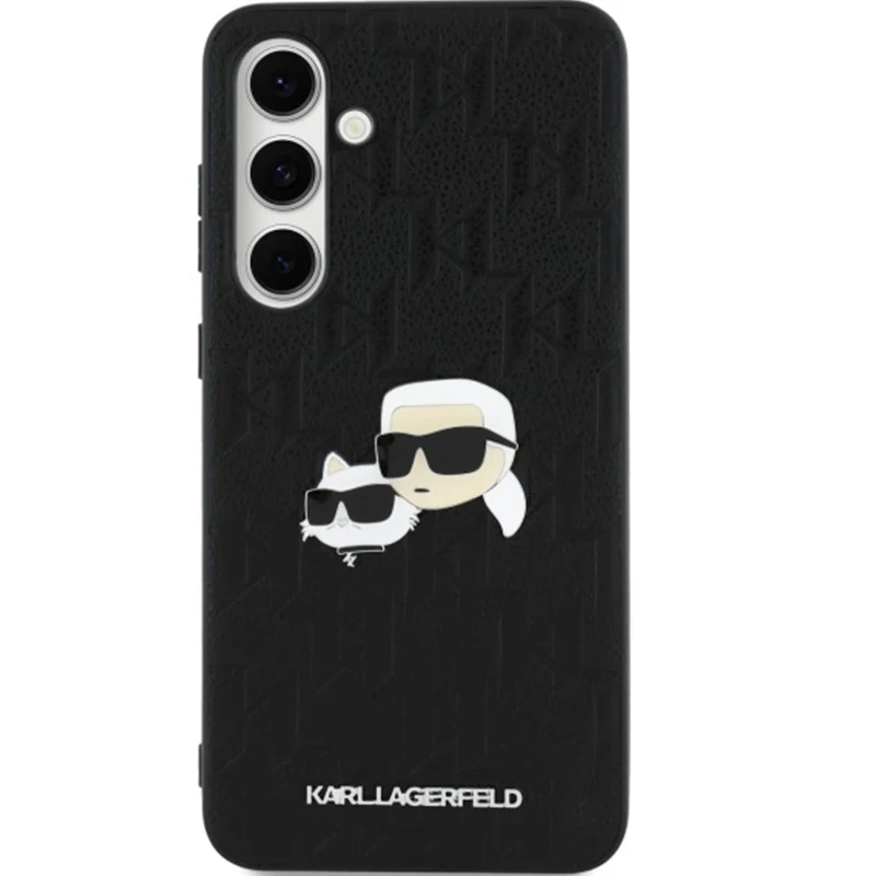 Handyhülle für Galaxy S24 FE, Karl Lagerfeld HardCase Monogram Karl and Choupette Head Pin, Schwarz - Image 5