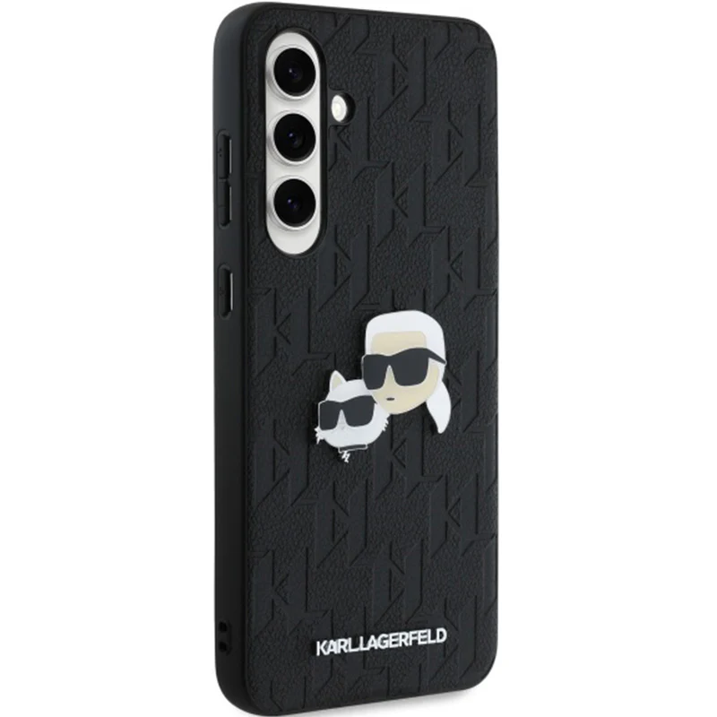 Handyhülle für Galaxy S24 FE, Karl Lagerfeld HardCase Monogram Karl and Choupette Head Pin, Schwarz - Image 8