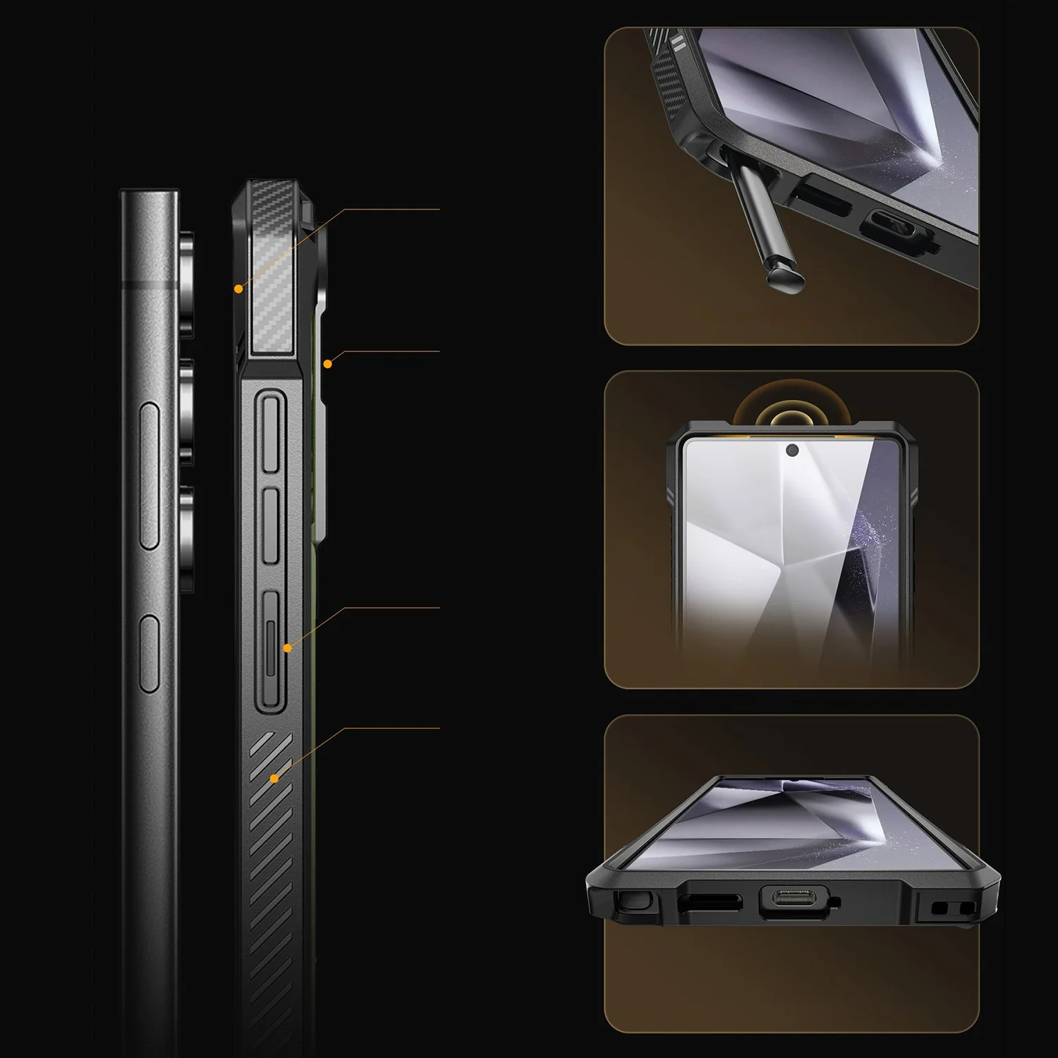 Handyhülle für Galaxy S25 Ultra, Supcase UB Grip Mag mit MagSafe, Schwarz-Grün - Image 8