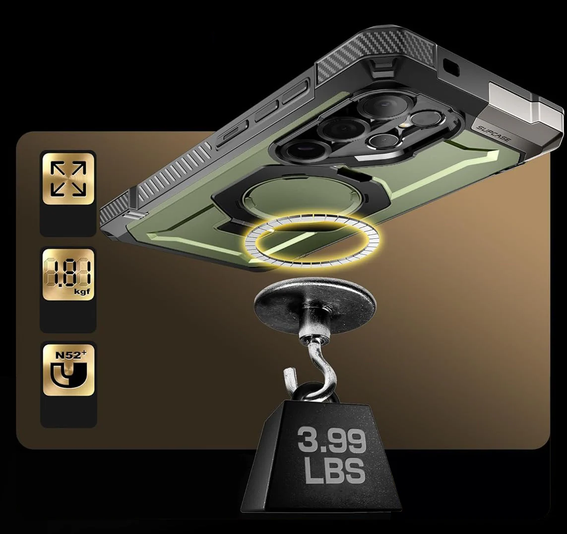 Handyhülle für Galaxy S25 Ultra, Supcase UB Grip Mag mit MagSafe, Schwarz-Grün - Image 9
