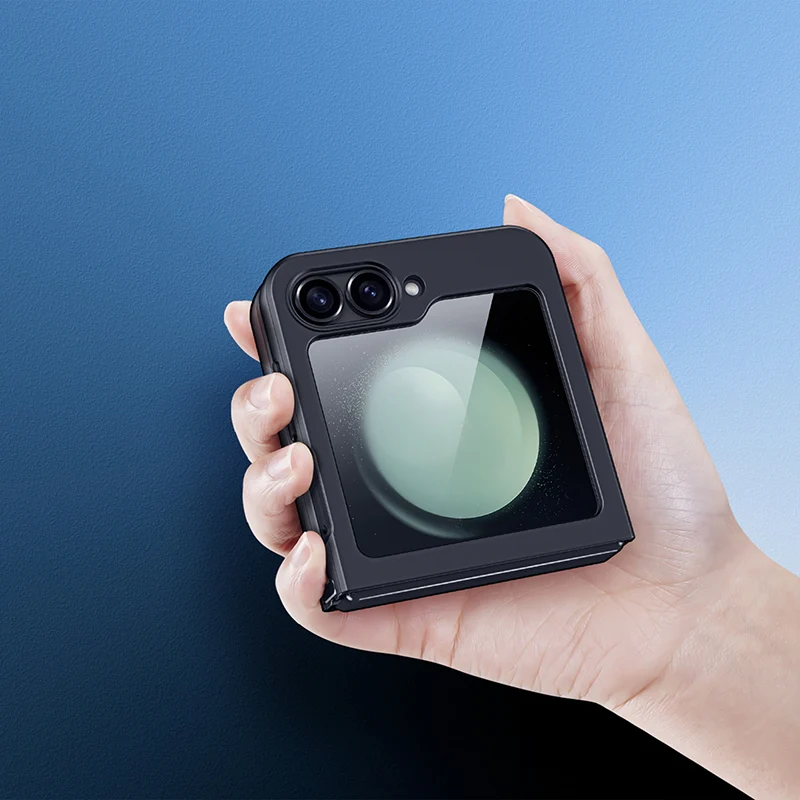 Handyhülle für Samsung Galaxy Z Flip7 FE / Z Flip6, Dux Ducis Aimo Mag, transparent mit schwarzen Rahmen - Image 4