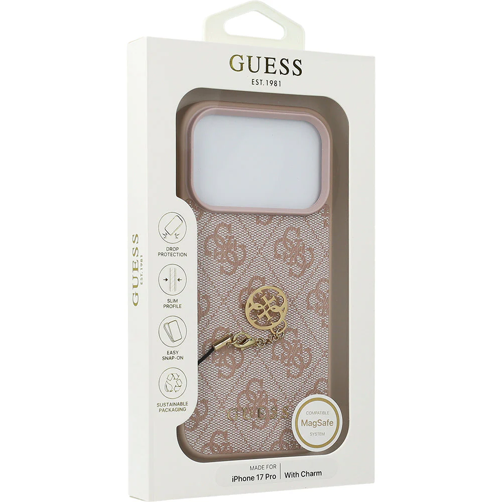 Handyhülle für iPhone 17 Pro, Guess 4G Charms Collection, Rosa - Image 7