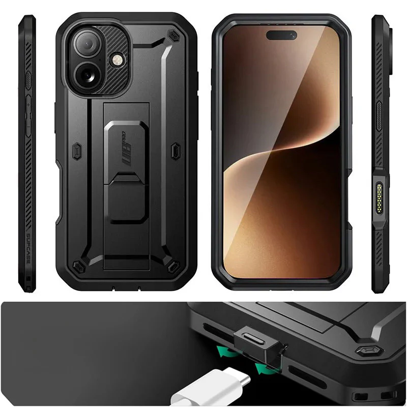 Handyhülle für iPhone 17, Supcase UB Pro SP (CC), Schwarz - Image 3