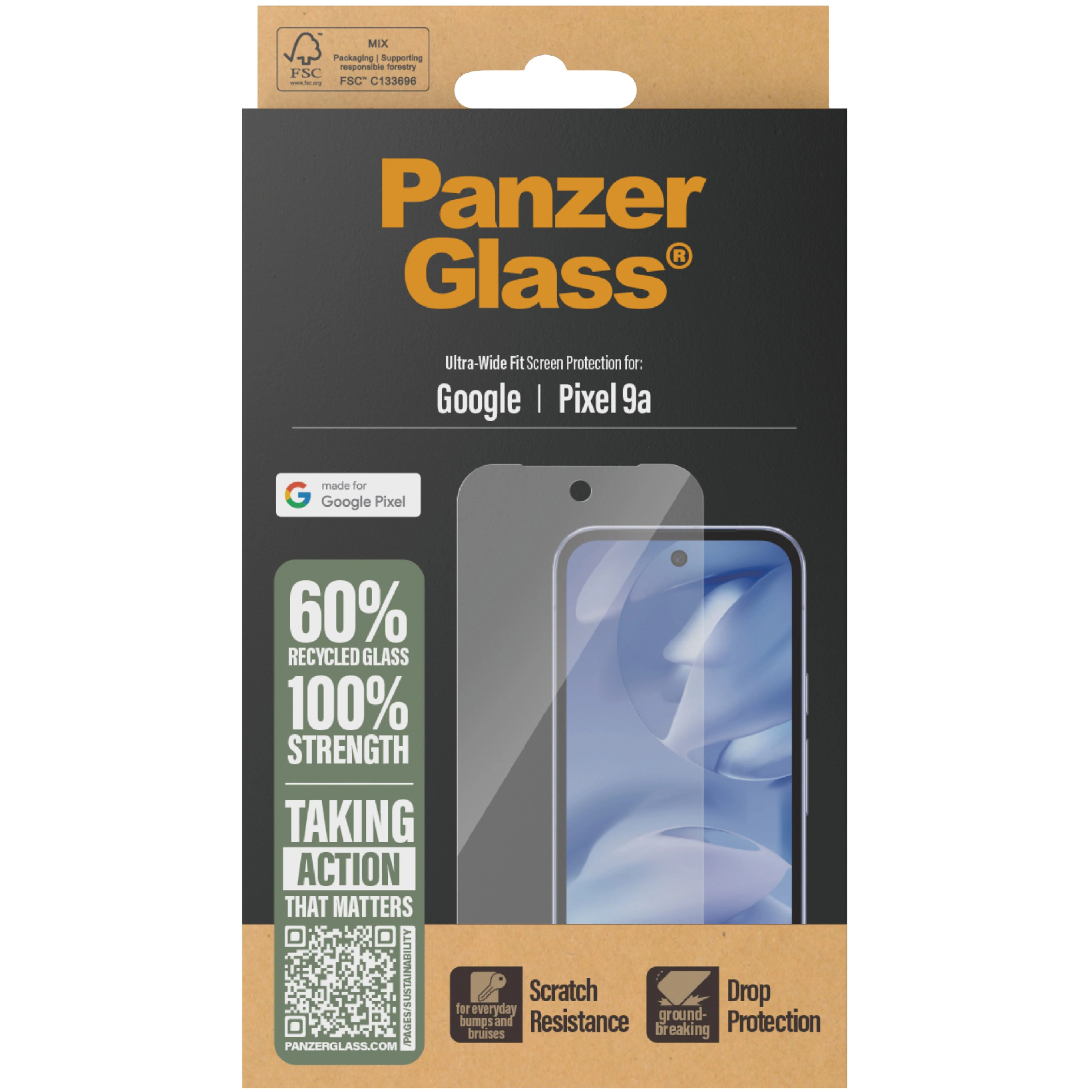 Hartglas für Google Pixel 9a PanzerGlass Ultra-Wide Fit, Transparent - Image 5