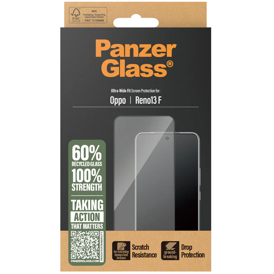 Hartglas für Oppo Reno 13 F PanzerGlass Ultra-Wide Fit, schwarzem Rahmen - Image 5