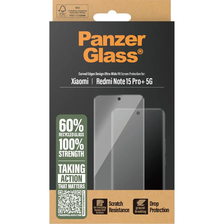 Hartglas für Xiaomi Redmi Note 15 Pro Plus 5G / 4G, PanzerGlass Ultra-Wide Fit, schwarzem Rahmen - Image 5