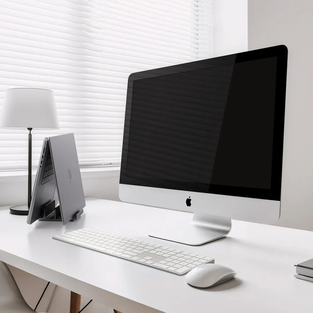 Höhenverstellbarer Vertikalständer für Laptop, Tablet und Smartphone, Spigen Vertical Stand LD208S4, Silbern - Image 12