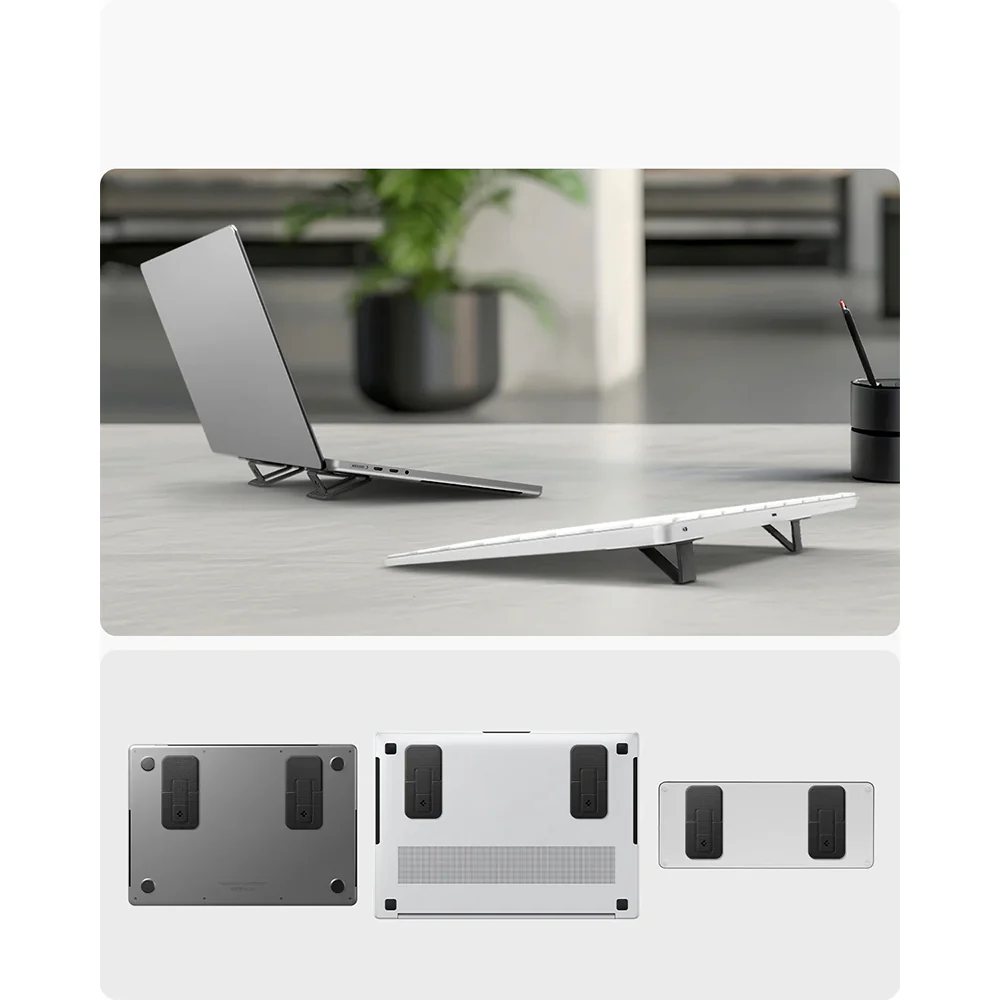 Höhenverstellbarer Ständer für Laptop und Tablet, Spigen Slimfold LD201-S2, Schwarz - Image 5