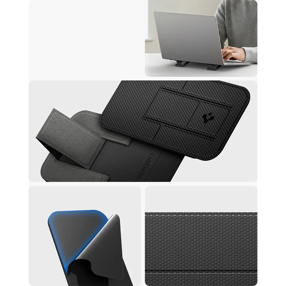 Höhenverstellbarer Ständer für Laptop und Tablet, Spigen Slimfold LD201-S2, Schwarz - Image 9