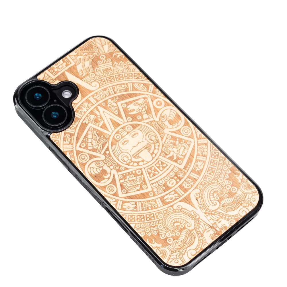 Holzhülle für iPhone 16 Plus, Bewood Aniegre Aztekischer Kalender - Image 3