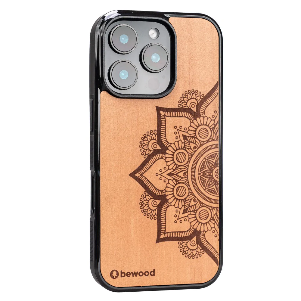 Holzhülle für iPhone 16 Pro, Bewood Apfelbaum Mandala - Image 2