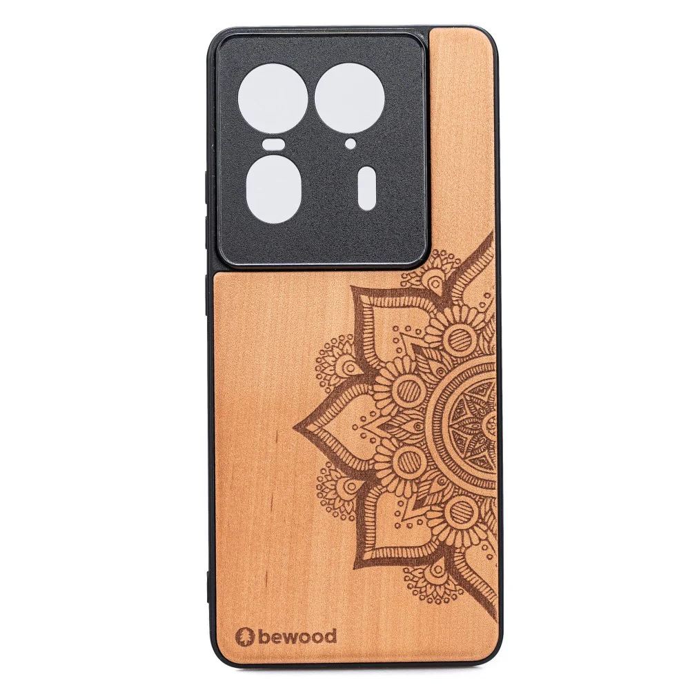 Holzhülle für Motorola Edge 50 Ultra, Bewood Apfelbaum Mandala