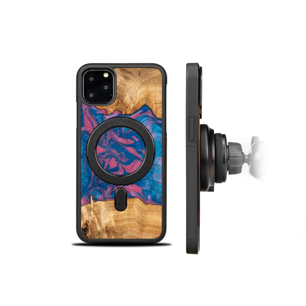 Holzhülle für iPhone 11 Pro Max, Bewood Unique Neons Vegas für MagSafe - Image 2