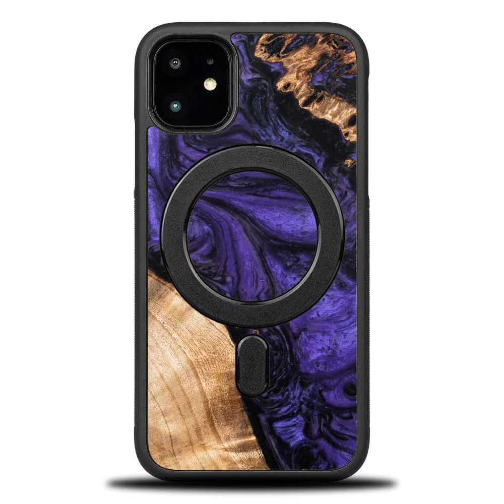 Holzhülle für iPhone 11, Bewood Unique Violet für MagSafe