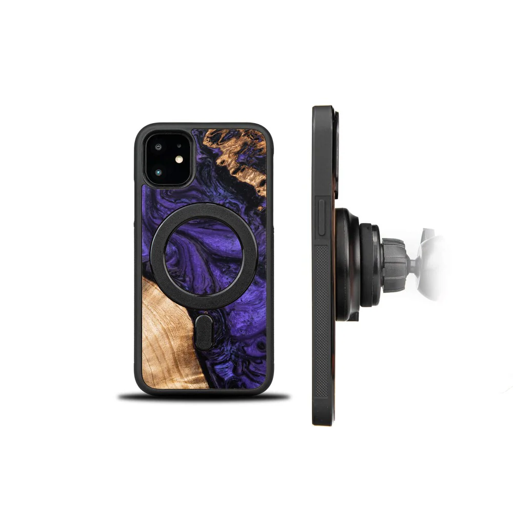 Holzhülle für iPhone 11, Bewood Unique Violet für MagSafe - Image 2