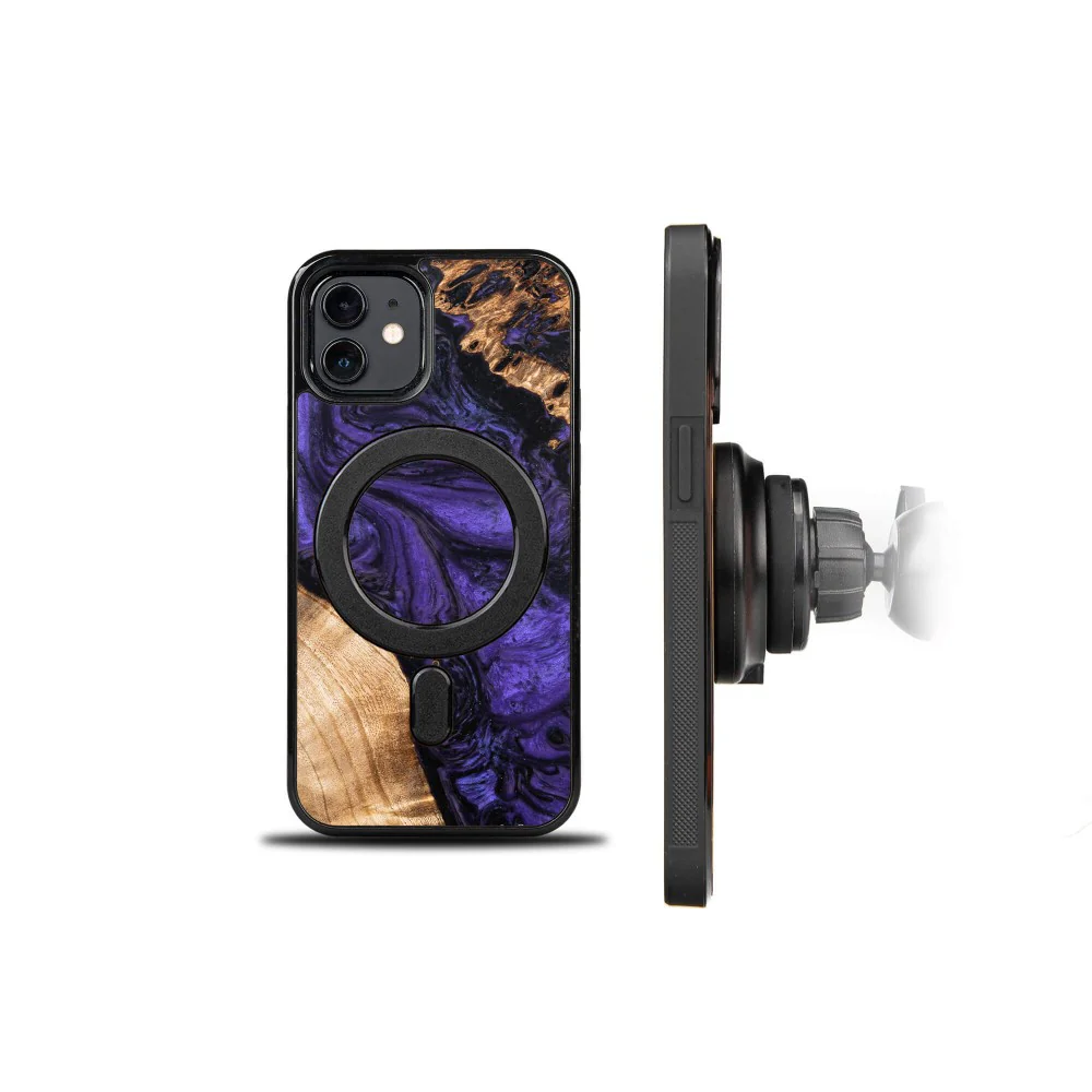 Holzhülle für iPhone 12 Pro / 12, Bewood Unique Violet für MagSafe - Image 2