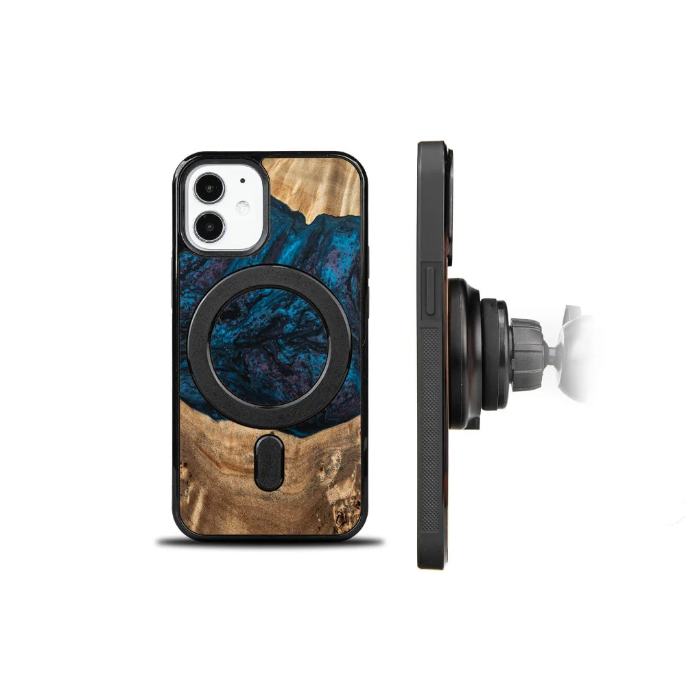 Holzhülle für iPhone 12 Mini, Bewood Unique Planets Neptun für MagSafe - Image 2