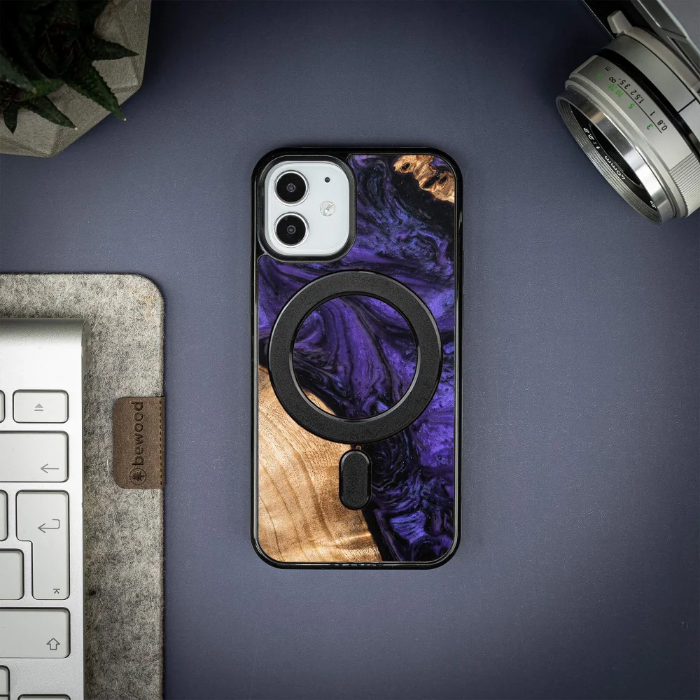 Holzhülle für iPhone 12 Mini, Bewood Unique Violet für MagSafe - Image 3